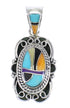 Southwest Multicolor Inlay Genuine Sterling Silver Pendant RX70679