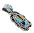Southwest Multicolor Inlay Genuine Sterling Silver Pendant RX70679
