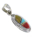 Multicolor Inlay and Sterling Silver Southwest Pendant RX70690