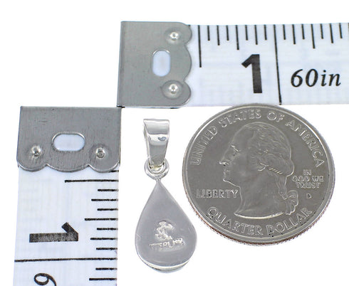 Authentic Sterling Silver And Multicolor Southwest Tear Drop Pendant YX68193