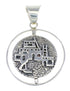 Native American Pueblo Village Design Silver And Multicolor Southwest Reversible Pendant YX68203