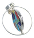 Native American Pueblo Village Design Silver And Multicolor Southwest Reversible Pendant YX68203