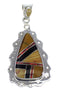 Multicolor Inlay And Genuine Sterling Silver Southwestern Pendant YX67899