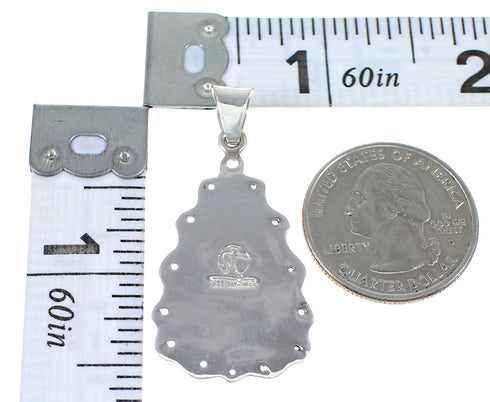 Multicolor Inlay And Genuine Sterling Silver Southwestern Pendant YX67899