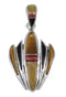 Multicolor Inlay And Authentic Sterling Silver Southwestern Pendant YX67908