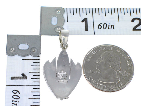 Multicolor Inlay And Authentic Sterling Silver Southwestern Pendant YX67908