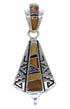 Multicolor Inlay And Authentic Sterling Silver Water Wave Southwestern Pendant YX67909