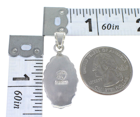 Multicolor Inlay And Authentic Sterling Silver Southwest Slide Pendant YX67921