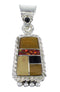 Authentic Sterling Silver Multicolor Inlay Southwestern Pendant YX67946