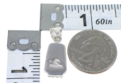 Authentic Sterling Silver Multicolor Inlay Southwestern Pendant YX67946