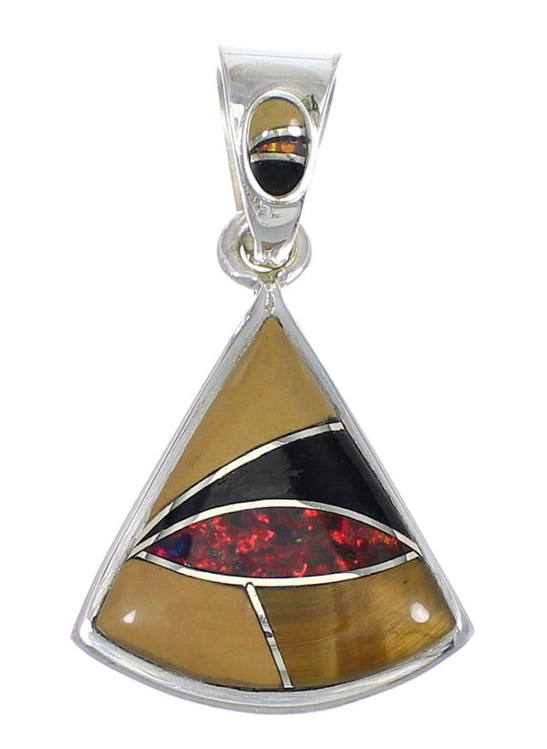 Sterling Silver And Multicolor Southwestern Pendant YX67957