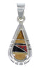 Sterling Silver And Multicolor Southwest Tear Drop Pendant YX67960