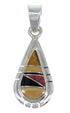 Sterling Silver And Multicolor Southwest Tear Drop Pendant YX67960