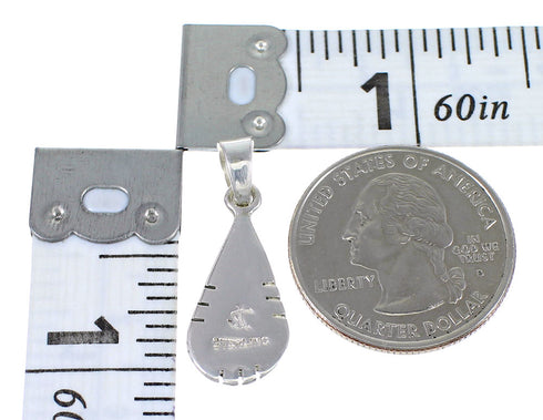 Sterling Silver And Multicolor Southwest Tear Drop Pendant YX67960