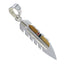 Genuine Sterling Silver And Multicolor Southwest Feather Pendant YX67967
