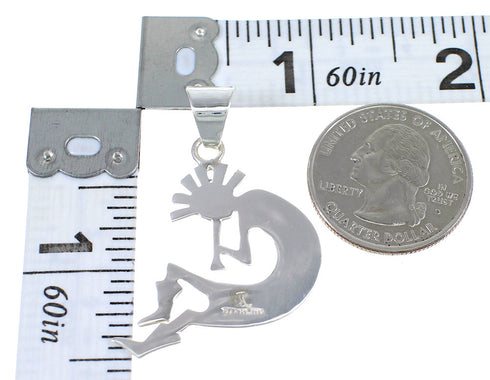 Genuine Sterling Silver And Multicolor Southwest Kokopelli Pendant YX67969
