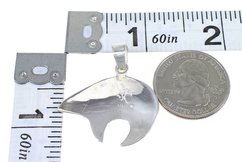 Sterling Silver And Multicolor Southwest Bear Arrow Pendant YX67973