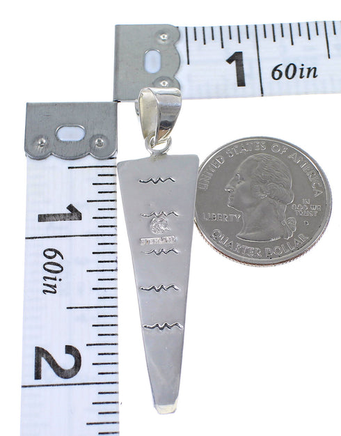 Southwest Turquoise Coral And Sterling Silver Water Wave Hand Pendant YX67703