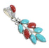 Genuine Sterling Silver Turquoise And Coral Southwest Slide Pendant YX67746