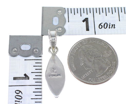 Water Wave Needlepoint Sterling Silver Turquoise And Coral Southwestern Slide Pendant YX67751