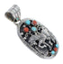 Sterling Silver Turquoise And Coral Horse Southwestern Pendant YX67770