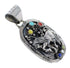 Sterling Silver Multicolor Horse Southwestern Pendant YX67772