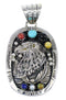 Sterling Silver Multicolor Eagle Southwest Pendant YX67776