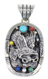 Sterling Silver Multicolor Eagle Southwestern Pendant YX67779