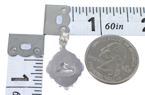 Genuine Sterling Silver Multicolor Southwest Pendant YX67798