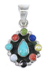 Authentic Sterling Silver Multicolor Southwest Pendant YX67802