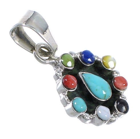 Authentic Sterling Silver Multicolor Southwest Pendant YX67802