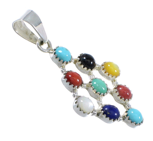 Authentic Sterling Silver Multicolor Southwestern Pendant YX67807