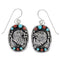 Sterling Silver Turquoise And Coral Southwestern Eagle Hook Dangle Earrings YX68061