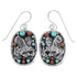 Sterling Silver Turquoise And Coral Southwest Eagle Hook Dangle Earrings YX68063