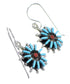 Sterling Silver Turquoise And Coral Southwest Needlepoint Hook Dangle Earrings YX68073