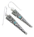 Sterling Silver Turquoise And Coral Southwest Hand Water Wave Hook Dangle Earrings YX68097