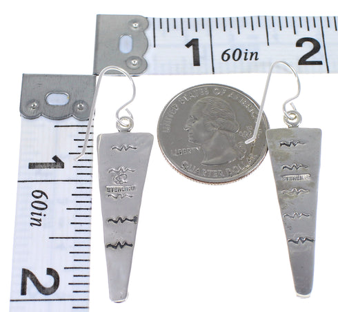 Sterling Silver Turquoise And Coral Southwest Hand Water Wave Hook Dangle Earrings YX68097