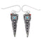 Sterling Silver Turquoise And Coral Southwest Hook Dangle Earrings YX68108
