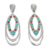 Sterling Silver Turquoise And Coral Genuine Southwest Post Dangle Earrings YX68124