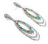 Sterling Silver Turquoise And Coral Genuine Southwest Post Dangle Earrings YX68124