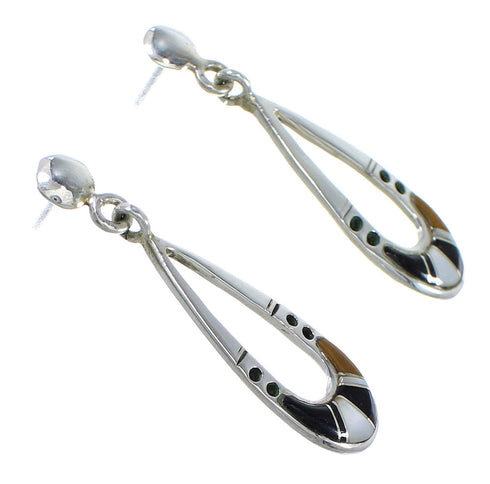 Multicolor Silver Southwest Post Dangle Earrings YX70837