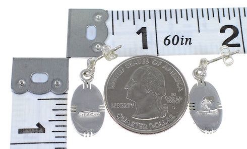 Multicolor Silver Southwestern Post Dangle Earrings YX70839