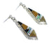Southwestern Silver Multicolor Post Dangle Earrings YX70879