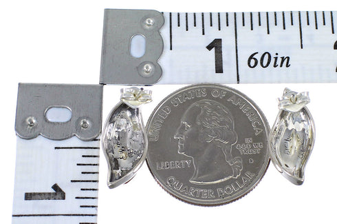 Southwest Silver Mutlicolor Inlay Post Earrings YX70887