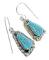 Sterling Silver And Turquoise Southwest Hook Dangle Earrings YX69767