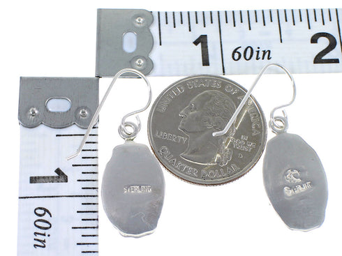 Southwestern Sterling Silver And Turquoise Hook Dangle Earrings YX78922