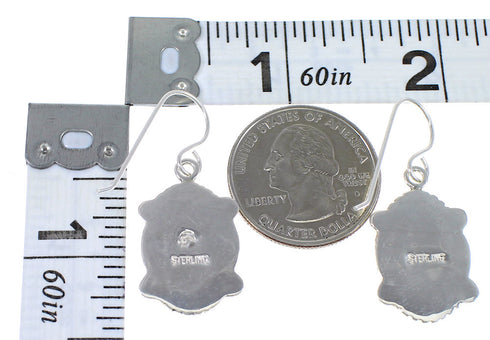 Sterling Silver And Turquoise Southwestern Hook Dangle Earrings YX78991