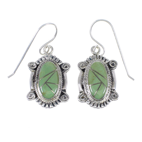 Turquoise Southwestern Sterling Silver Hook Dangle Earrings YX79002