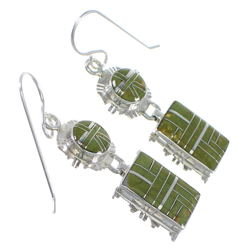 Authentic Sterling Silver And Turquoise Hook Dangle Earrings YX79033