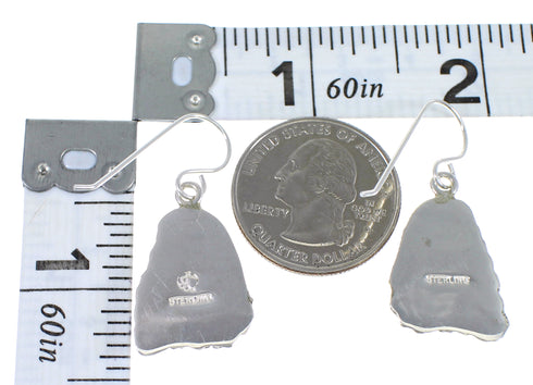 Turquoise And Silver Flower Hook Dangle Earrings YX79089